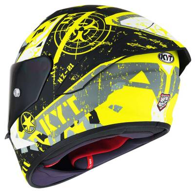 KYT NZ RACE KASK BLAZING MATT YELLOW - 3