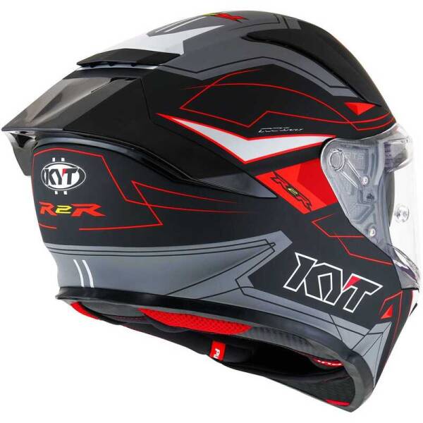 KYT R2R KASK LED MATT SİYAH GRİ - 5