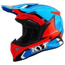 KYT SKYHAWK KASK GLOWING MAVİ TURUNCU FLUO - KYT