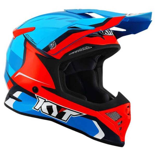 KYT SKYHAWK KASK GLOWING MAVİ TURUNCU FLUO - 2