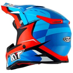 KYT SKYHAWK KASK GLOWING MAVİ TURUNCU FLUO - 7