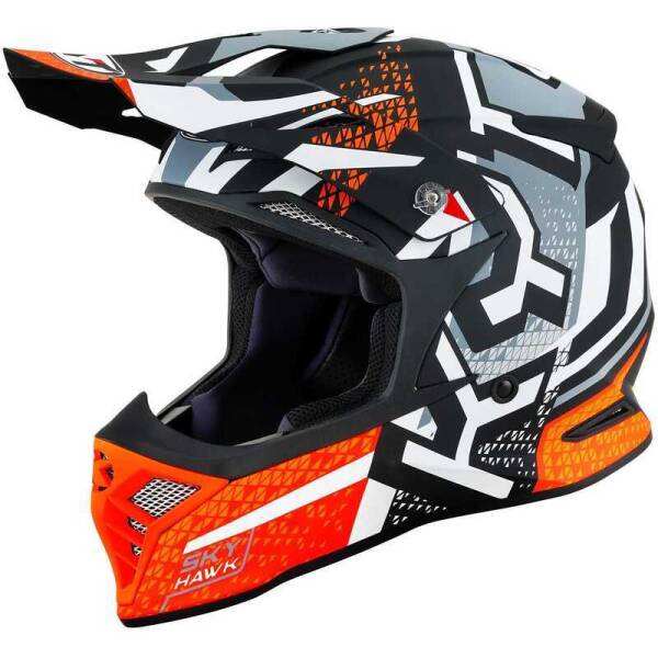 KYT SKYHAWK KASK HYPERFLOW MATT GREY / ORANGE - 1