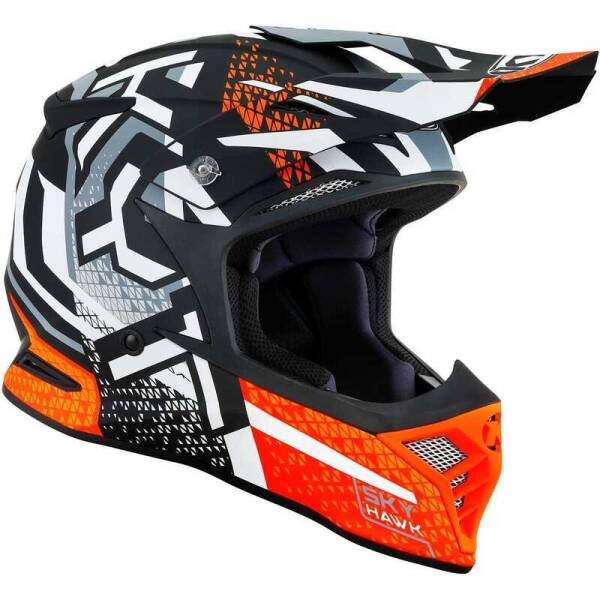 KYT SKYHAWK KASK HYPERFLOW MATT GREY / ORANGE - 2