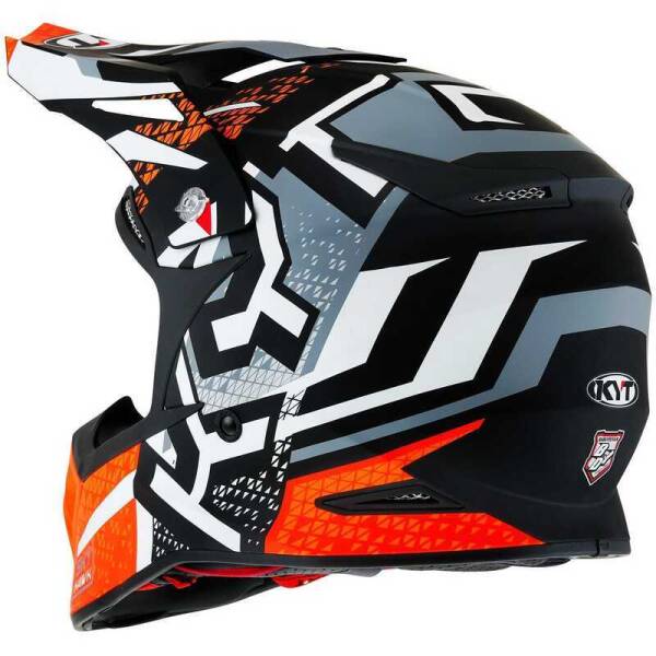 KYT SKYHAWK KASK HYPERFLOW MATT GREY / ORANGE - 6