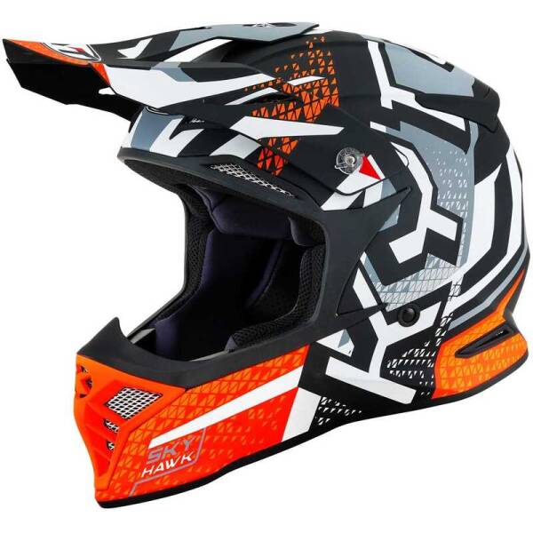 KYT SKYHAWK KASK HYPERFLOW MATT GREY / ORANGE - 1
