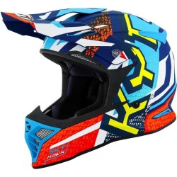 KYT SKYHAWK KASK HYPERFLOW MATT LIGHT BLUE / RED - KYT
