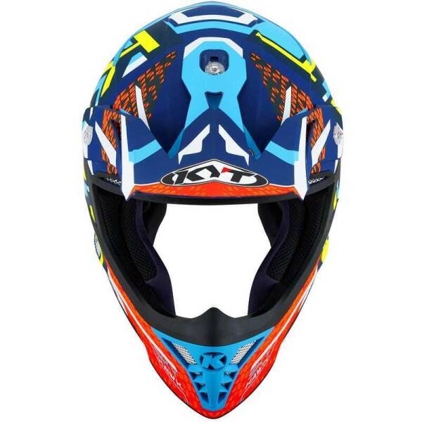 KYT SKYHAWK KASK HYPERFLOW MATT LIGHT BLUE / RED - 2