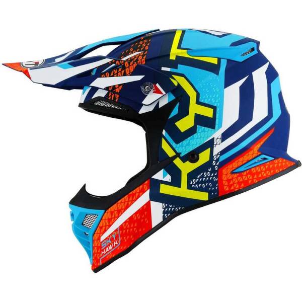 KYT SKYHAWK KASK HYPERFLOW MATT LIGHT BLUE / RED - 4