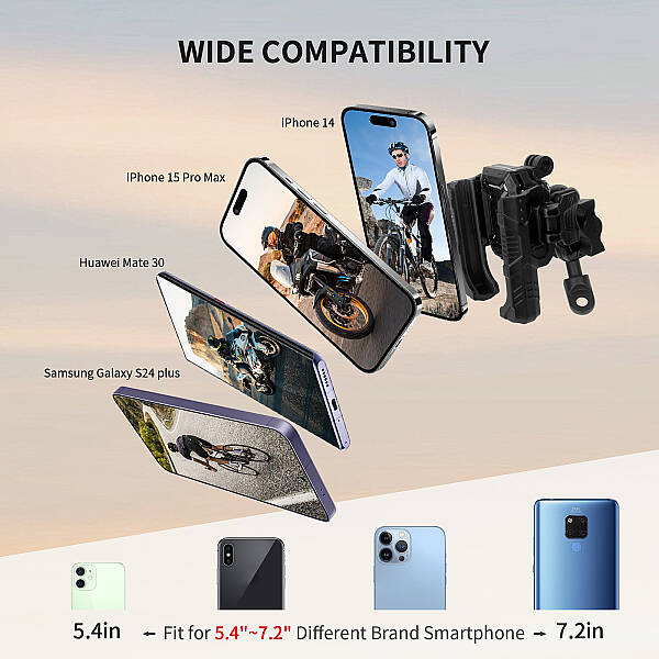 MECHRIG 10mm BORU ÇAPI UYUMLU MOTOSİKLET DİKİZ AYNASI TELEFON TUTUCU - 5