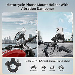MECHRIG 12.7 - 33 mm UYUMLU U TİPİ MOTOSİKLET TELEFON TUTUCU - 8