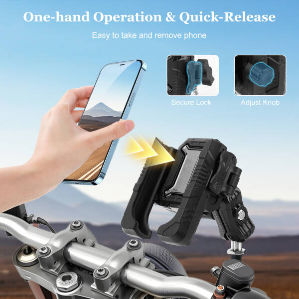 MECHRIG M10 VİDALI MOTOSİKLET TELEFON TUTUCU - 4