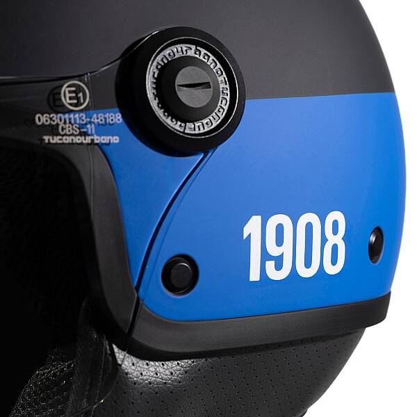 TUCANO URBANO EL JETTIN 6.0 YARIM KASK INTER NERAZZURRO MAT SİYAH - 4