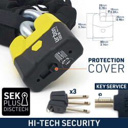 URBAN SECURITY U8K150 14MM SRA SINIFI ZİNCİR KİLİT - 4