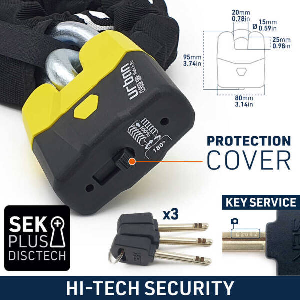 URBAN SECURITY U8K150 14MM SRA SINIFI ZİNCİR KİLİT - 4