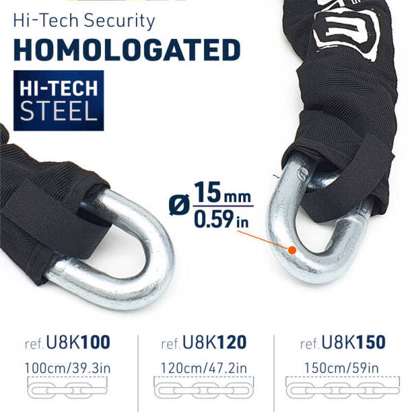 URBAN SECURITY U8K150 14MM SRA SINIFI ZİNCİR KİLİT - 7