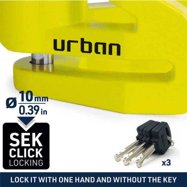 URBAN SECURITY UR208Y 10mm DİSK KİLİDİ - 3