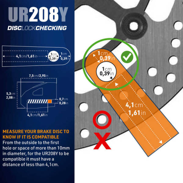 URBAN SECURITY UR208Y 10mm DİSK KİLİDİ - 6