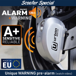 URBAN SECURITY UR22 VESPA UYUMLU ALARMLI DİSK KİLİDİ 6MM PİM - 2