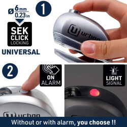 URBAN SECURITY UR22 VESPA UYUMLU ALARMLI DİSK KİLİDİ 6MM PİM - 4