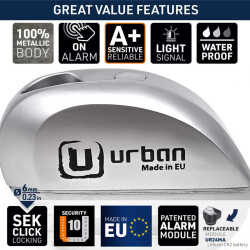 URBAN SECURITY UR22 VESPA UYUMLU ALARMLI DİSK KİLİDİ 6MM PİM - 6