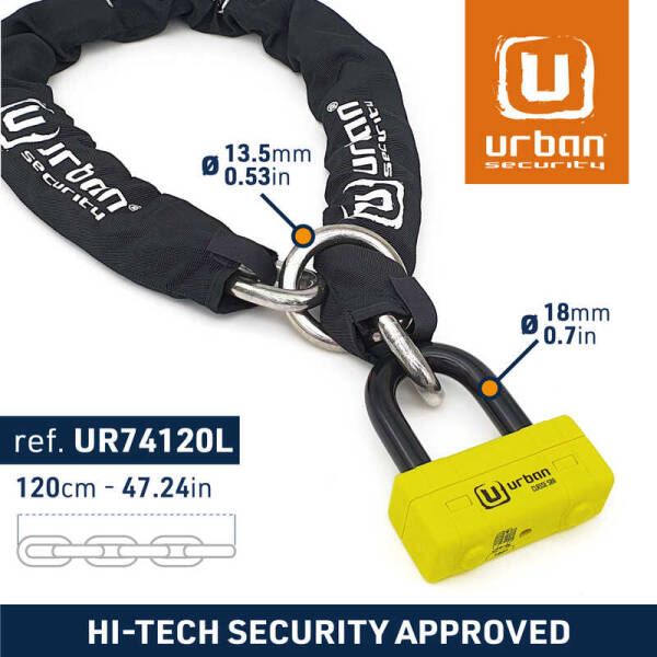 URBAN SECURITY UR74-120 13.5 MM 120CM SRA SINIFI KEMENT ZİNCİR KİLİT - 7