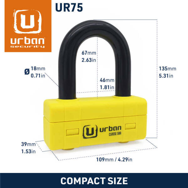 URBAN SECURITY UR74-120 13.5 MM 120CM SRA SINIFI KEMENT ZİNCİR KİLİT - 8