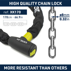 URBAN SECURITY XK170 170CM DÖVME ÇELİK ZİNCİR KİLİT - 3